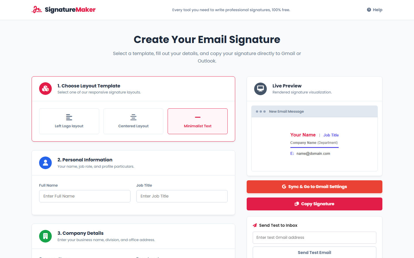 Executive Email Signature Generator
